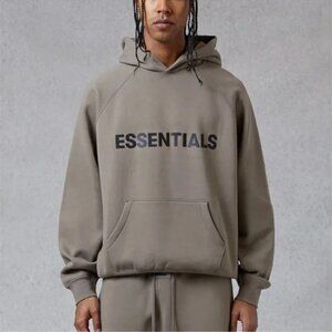 Fear Of God Essentials x SSENSE SS20 Embossed Hoodie Sweatshirt SZ M Charcoal